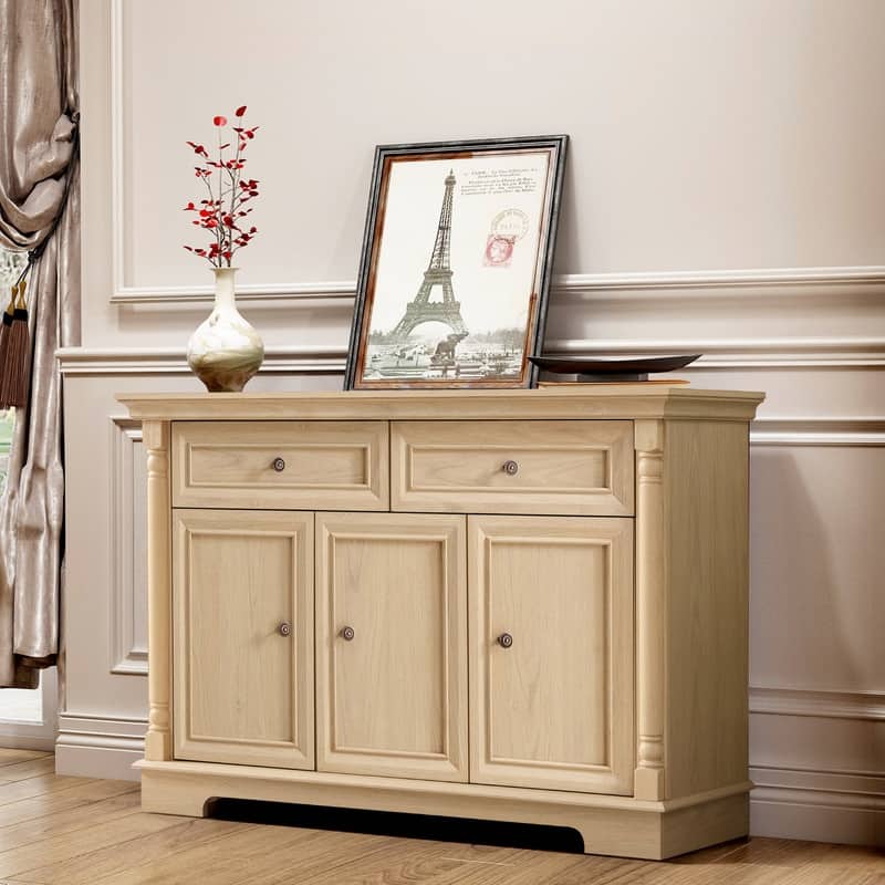 Farmhouse 47.24" Sideboard Buffet, Kitchen Storage Cabinet with 2 Drawers for Organized Home Living Solutions