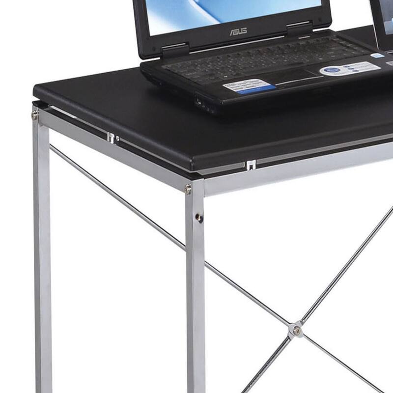Modern Industrial Writing Desk with Shelves for Efficient Workspace