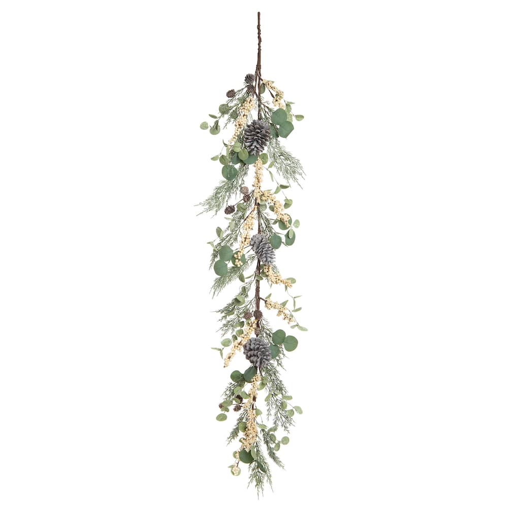 Transpac Foam 60 in. Green Christmas Eucalyptus Berry Pine Garland