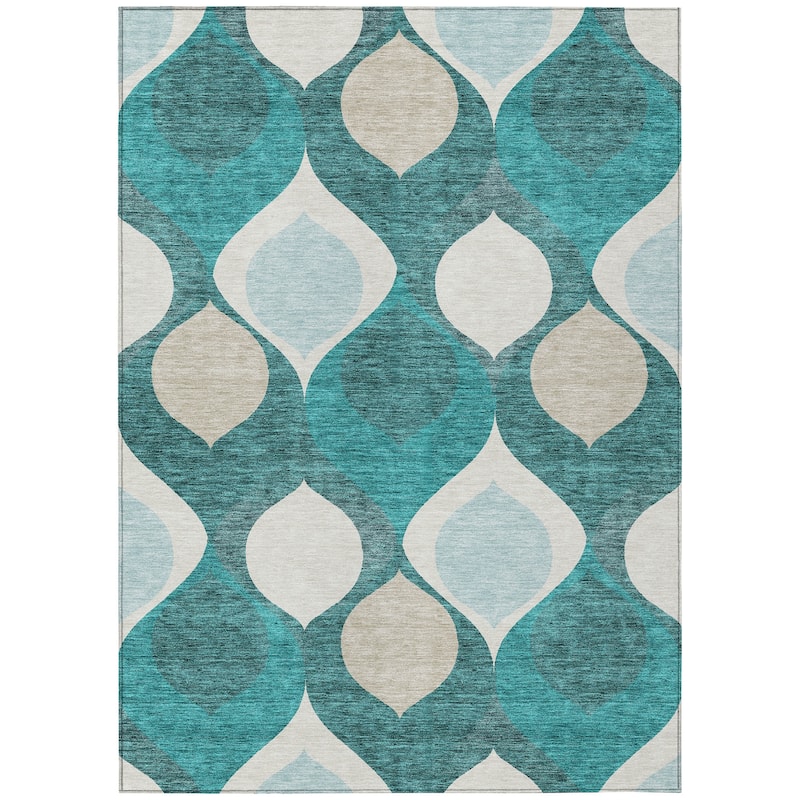 Machine Washable Indoor/ Outdoor Chantille Geo Contemporary Rug