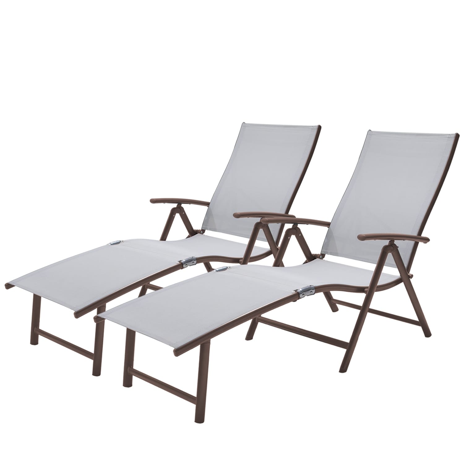 Vredhom Outdoor Portable Folding Chaise Lounge Chair (set Of 2) 70" L X 20" W X 14" H