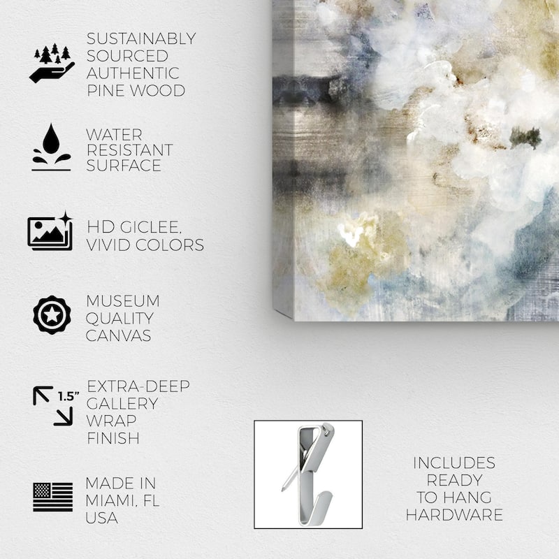 Wynwood Studio Canvas Abstract Flowering Petals White and Modern & Contemporary Wall Art Canvas Print