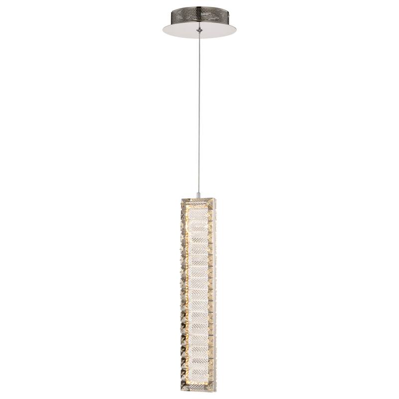 Nova LED 16 Inch Mini Pendant Polished Nickel Finish K9 Crystal - Polished Nickel