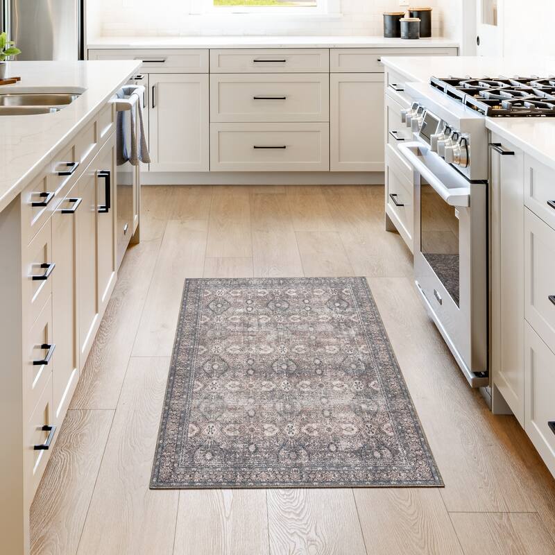 Thomasville Emporia Industrial Old World Chenille Machine Washable Non-Slip Flat Pile Area Rug Collection