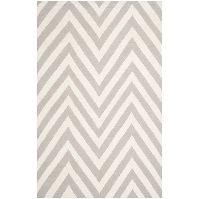 SAFAVIEH Hand-woven Moroccan Reversible Richelle Dhurrie Chevron Reversible Dhurrie Blue