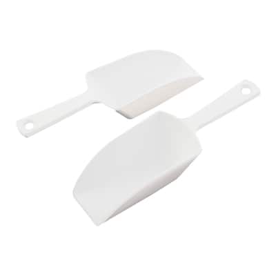 Home Bar Bakery Kitchen Plastic Flour Food Sugar Spice Ice Shovel Scoop 2pcs - White