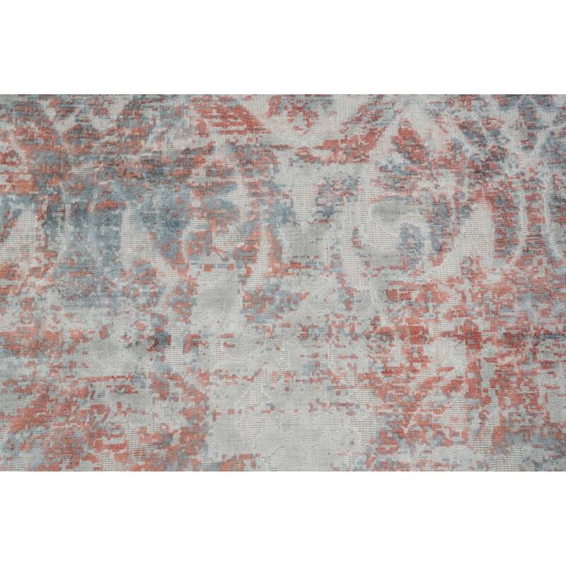 Hand Knotted Oriental Viscose Silk Carpet Modern Abstract Multi-Colored Abstract Area Rug - 8' 1'' X 5' 7''