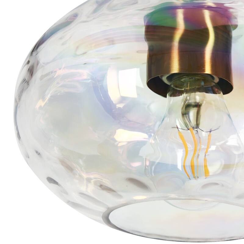 Modern 3-Light Gold Linear Chandelier Colored Ripple Glass Island Pendant Lights - W31.5" x H66" Max
