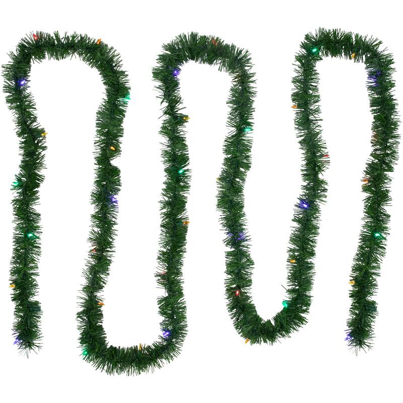18' Pre-Lit LED Pine Artificial Christmas Garland - Multicolor Lights