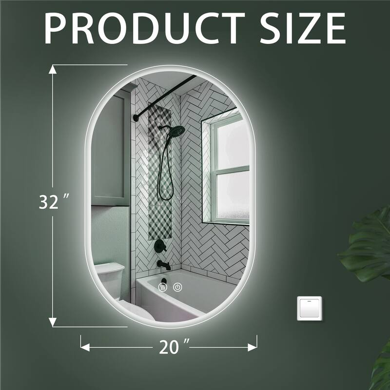 Anti Fog Dimmable LED Frameless Mirror Bathroom LED Mirror Vanity Mirror - 32*24 inch