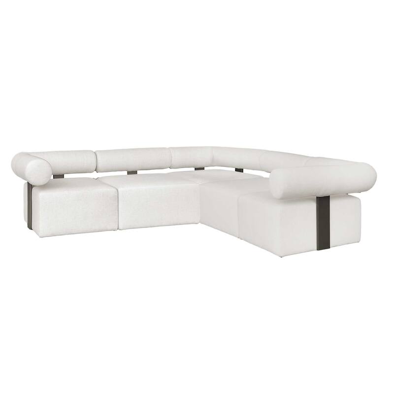 Uttermost Bolster Back White Outdoor Corner Sofa