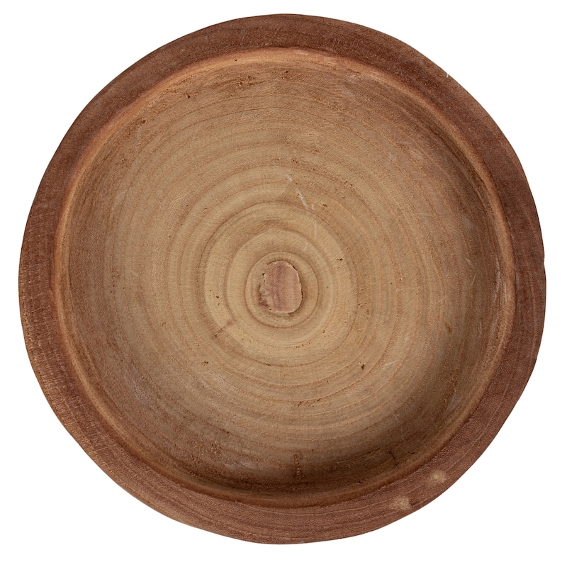 Paulownia Wood Pedestal Tray - 11.8"L x 11.8"W x 3.5"H