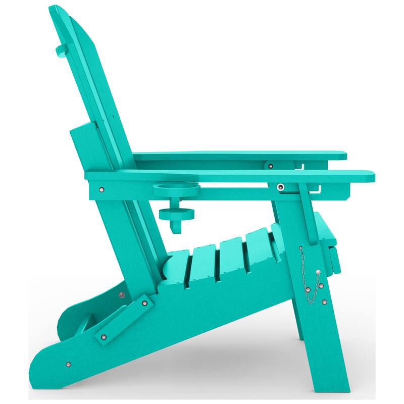 Laguna Outdoor Folding Adjustable Adirondack Chair with Hideaway Ottoman & Round Side Table