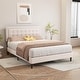 preview thumbnail 4 of 59, alazyhome Upholstered Platform Bed Frame with Button Tufting Headboard