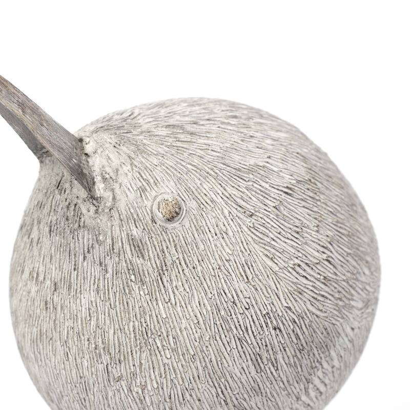 HomeRoots 8" Off White Resin And Metal Snipe Bird Tabletop Sculpture - 6" W x 6" D x 8" H