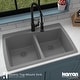preview thumbnail 19 of 45, Karran Drop-In Quartz 50/50 Double Bowl Kitchen Sink