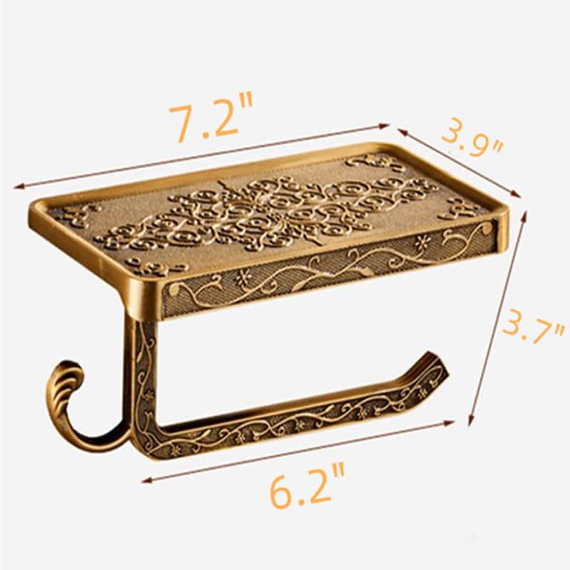 AITINKAN Wall Mount Toilet Paper Holder with Hook in Aluminum Bronze