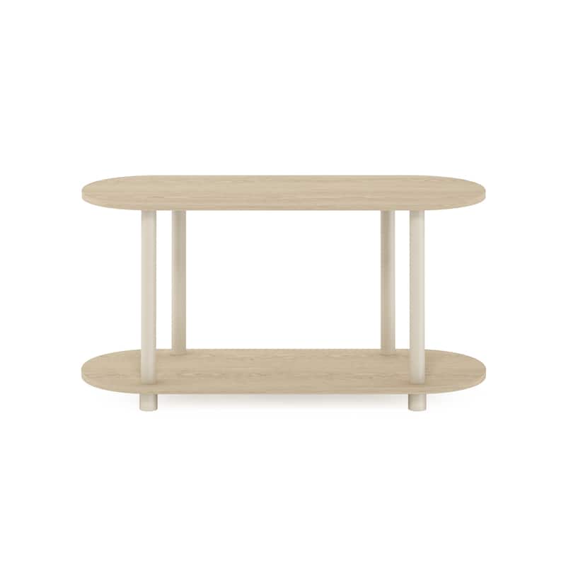 Furinno Turn-N-Tube No Tools Modern Oval Side Table - Bauhaus Oak/Beige