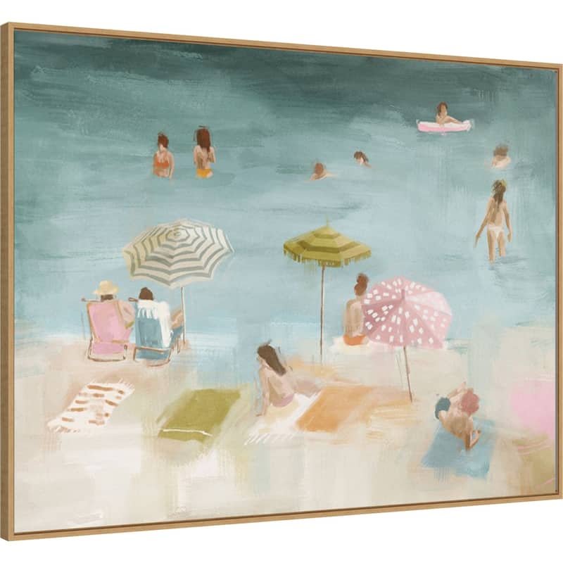 Vacation Mood by Urban Road Framed Canvas Wall Art Print - Sylvie Maple