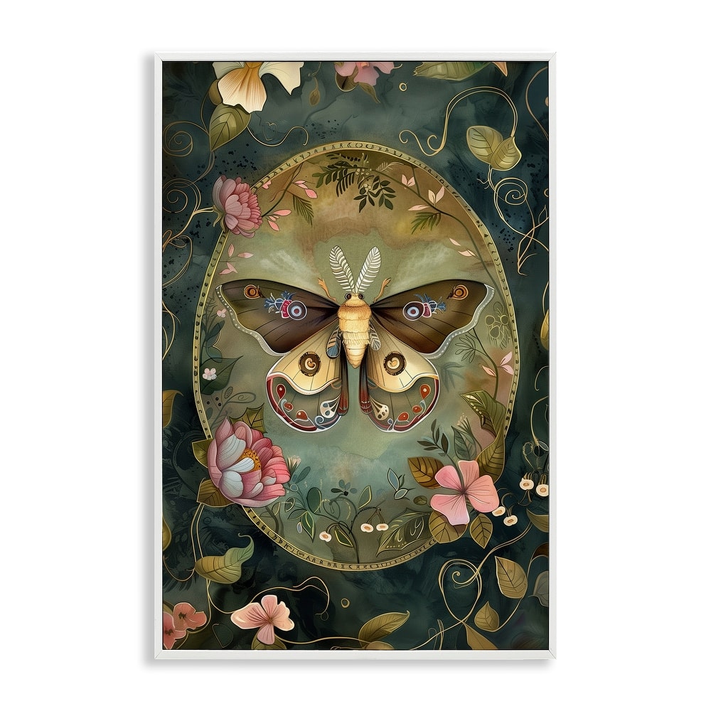 Stupell Ornate Victorian Moth Framed Giclee Art Design By The Dutch Lady