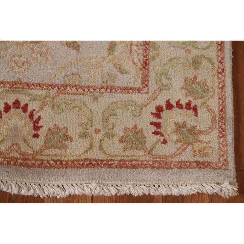 Hand Knotted Oriental 100% Wool Carpet Traditional Floral Greys & Charcoal Chobi-Peshawar Runner Rug - 20' 5'' X 2' 7''