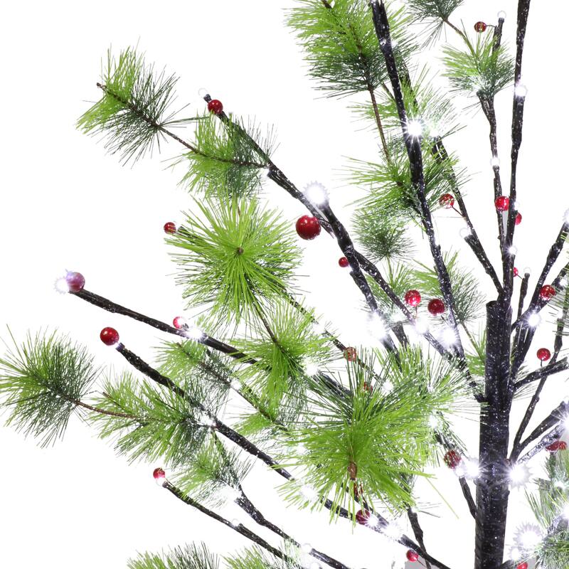 Puleo International 5 ft. Pre-Lit Artificial Christmas Twig Tree