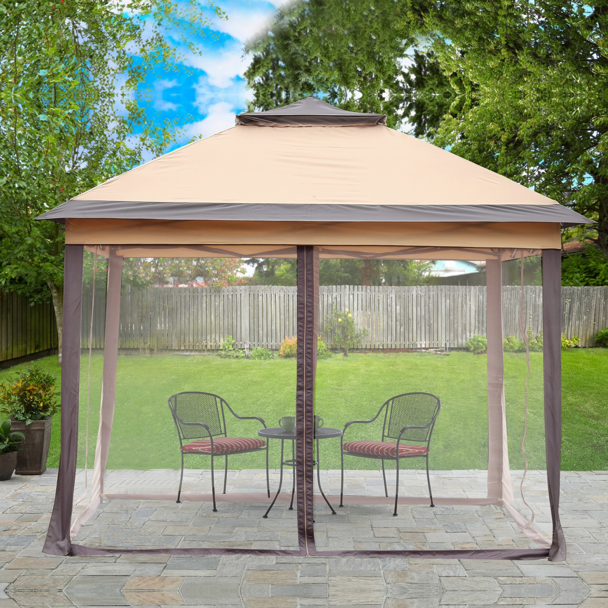 GDY  10ft Gazebo Outdoor Pop Up Canopy with Sidewalls