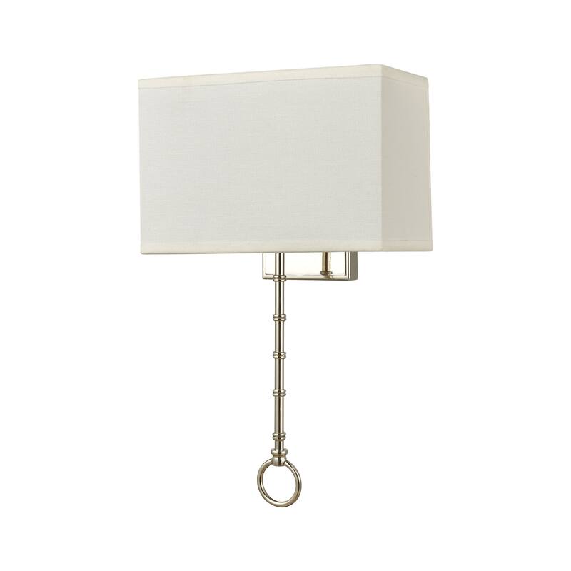 Elk Home Shannon Polished Chrome With White Shade 2 Light Sconce