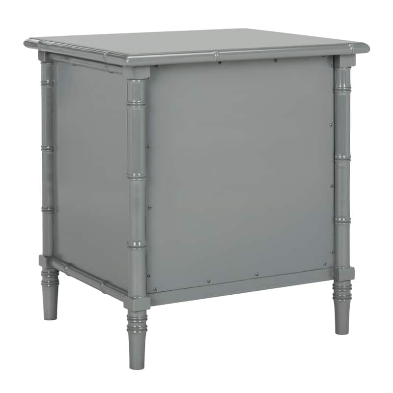 SAFAVIEH Jasmyne Modern Coastal 3-Drawer Navy Bamboo Nightstand