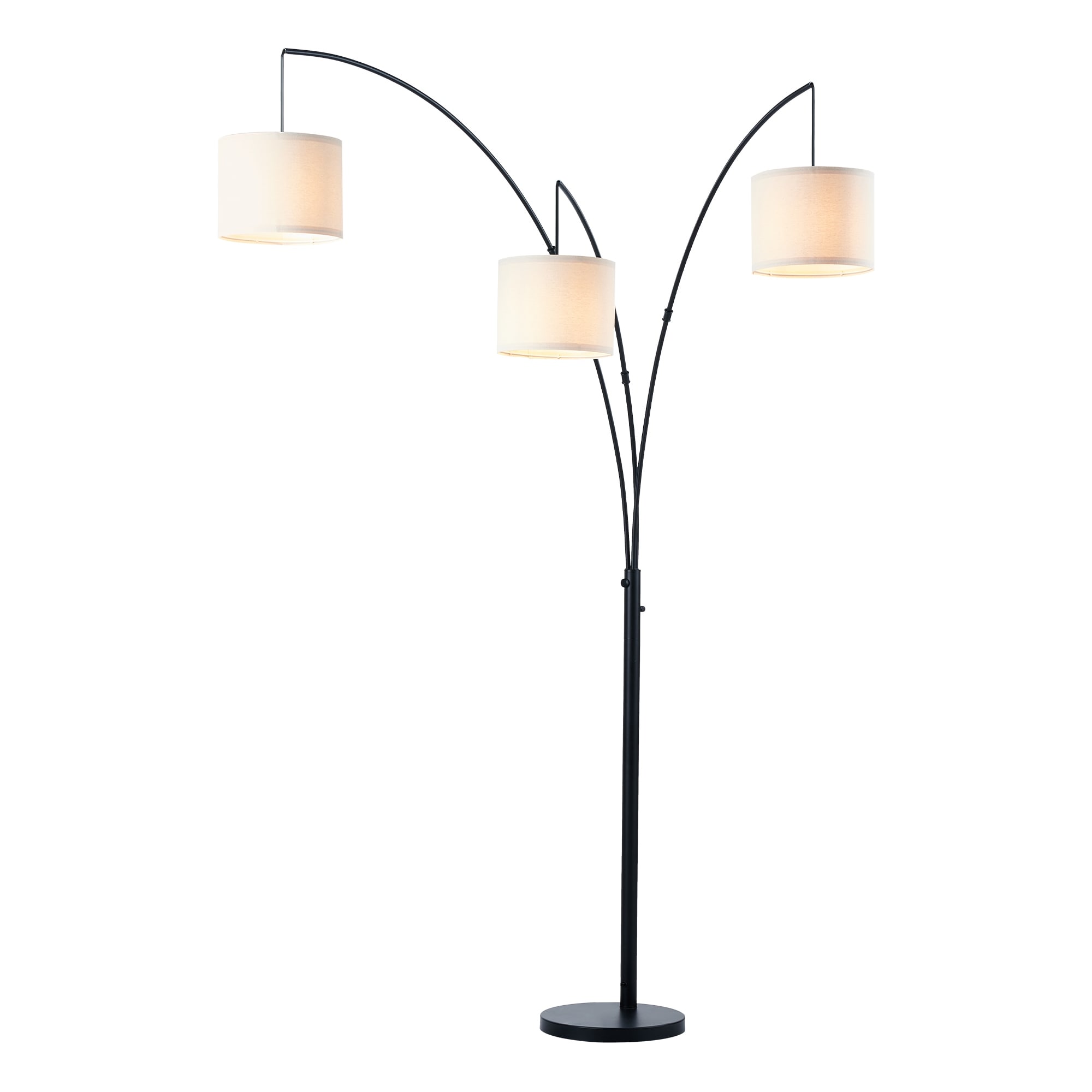 CO-Z 83-Inch Modern 3 Light Arched Tree Floor Lamp - Black - On