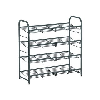 4 Tier Stackable Shoe Rack - 10.8”D x 27”W x 25.6”H (27.5 x 68.5 x 65 ...