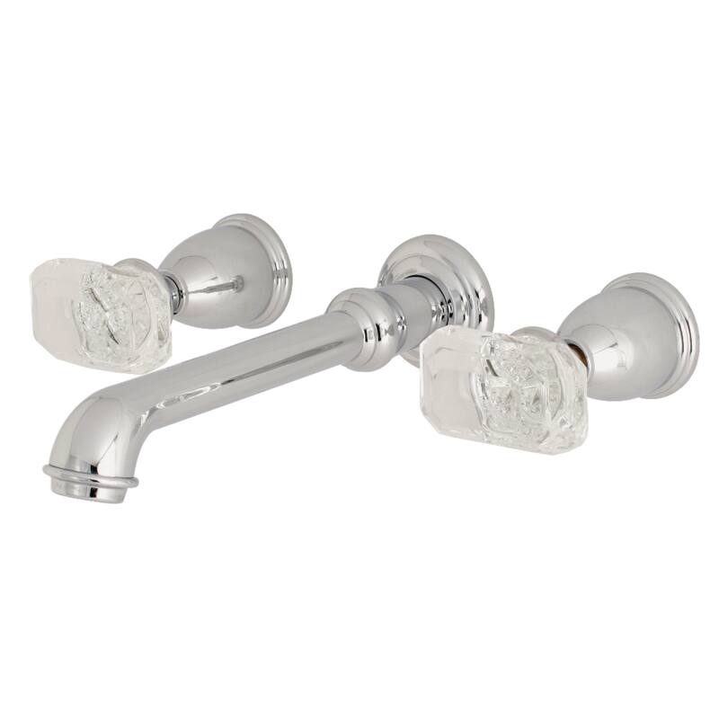 Krystal Onyx Two-Handle 3-Hole Wall Mount Bathroom Faucet - Polished Chrome