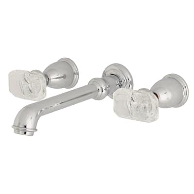 Krystal Onyx Two-Handle 3-Hole Wall Mount Bathroom Faucet