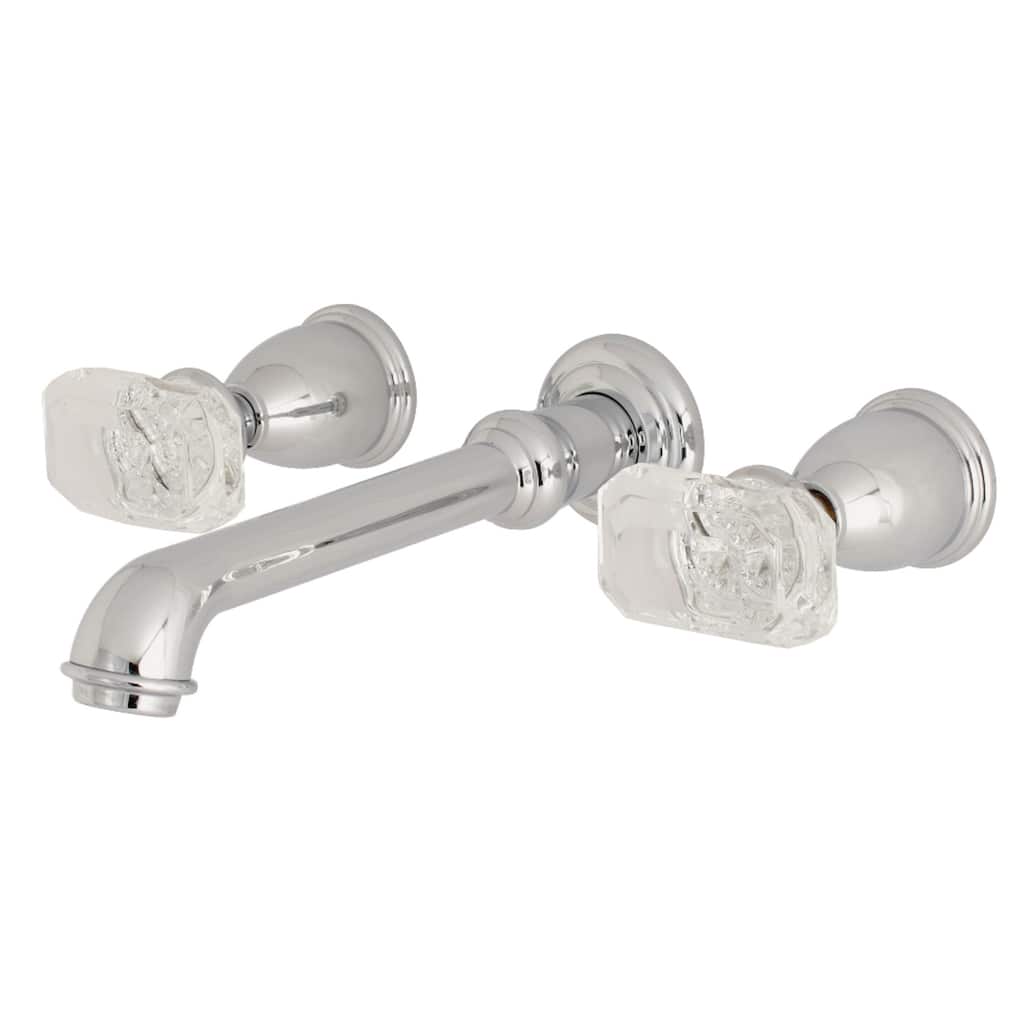 Krystal Onyx Two-Handle 3-Hole Wall Mount Bathroom Faucet