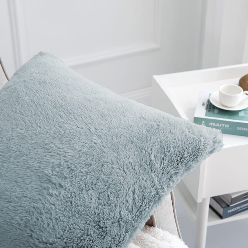 Decorative Rabbit Fauxfur Square Pillow Covers 4 Piece, NO INSERT