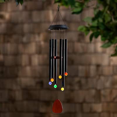 33" Voice Activated Solar Wind Chime, Black