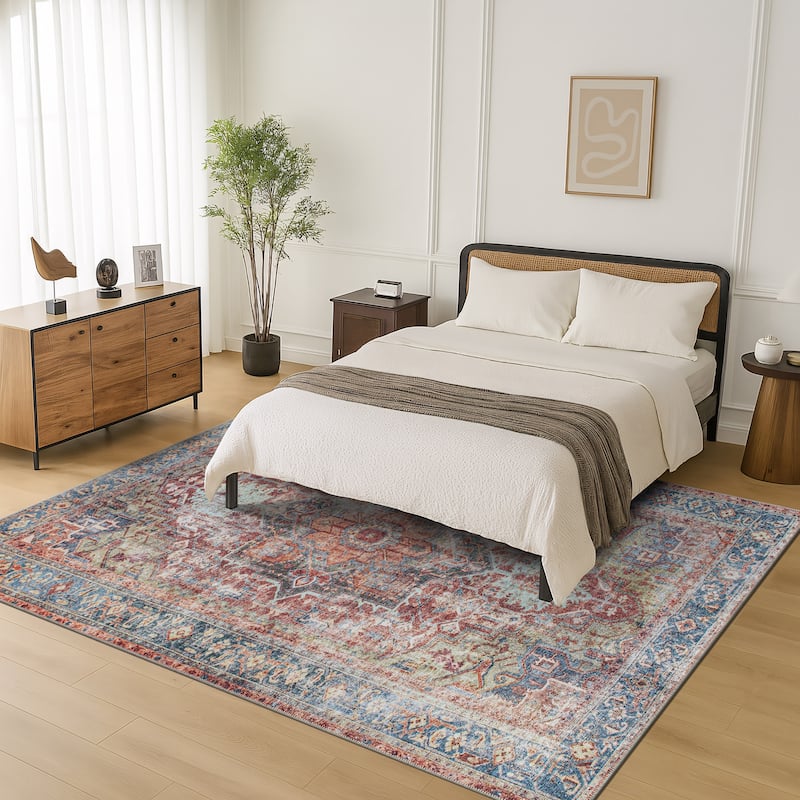 World Rug Gallery Traditional Distressed Washable Area Rug