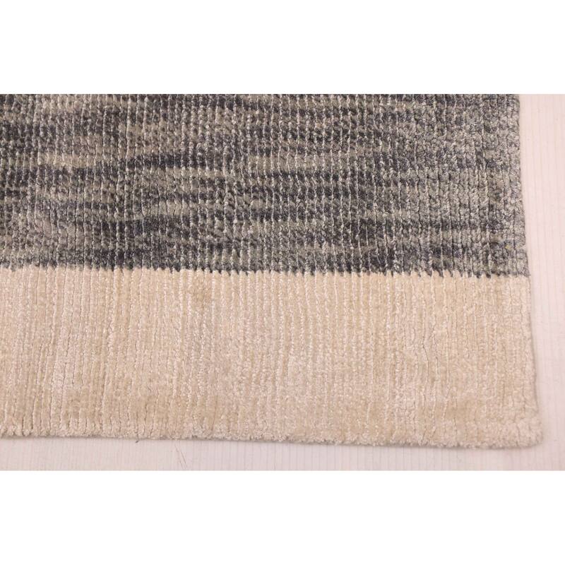 ECARPETGALLERY Hand Loomed Loreto Dark Grey Viscose Rug - 5'4 x 7'5