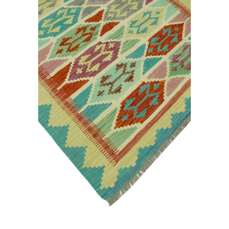 Sangat Flatweave Alicia Ivory/Gold Rug - 4'3" x 6'0"