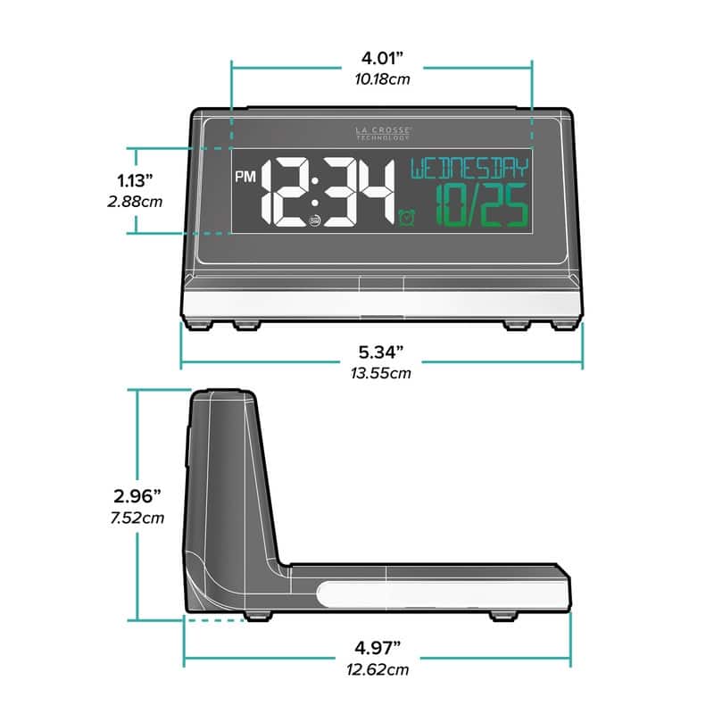 La Crosse 617-148V2 Qi-certified Wireless Charging Alarm w/Glow light
