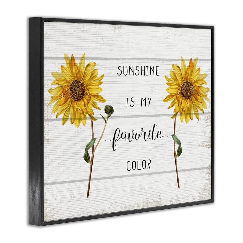 Stupell Sunshine is My Favorite Color with Sunflower Accents Framed Giclee Texturized Art by Daphne Polselli