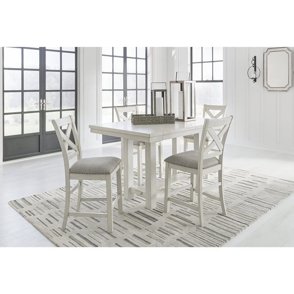 slide 2 of 10, Signature Design by Ashley Robbinsdale White Counter Height Dining Extension Table - 42" W x 86" D x 36" H