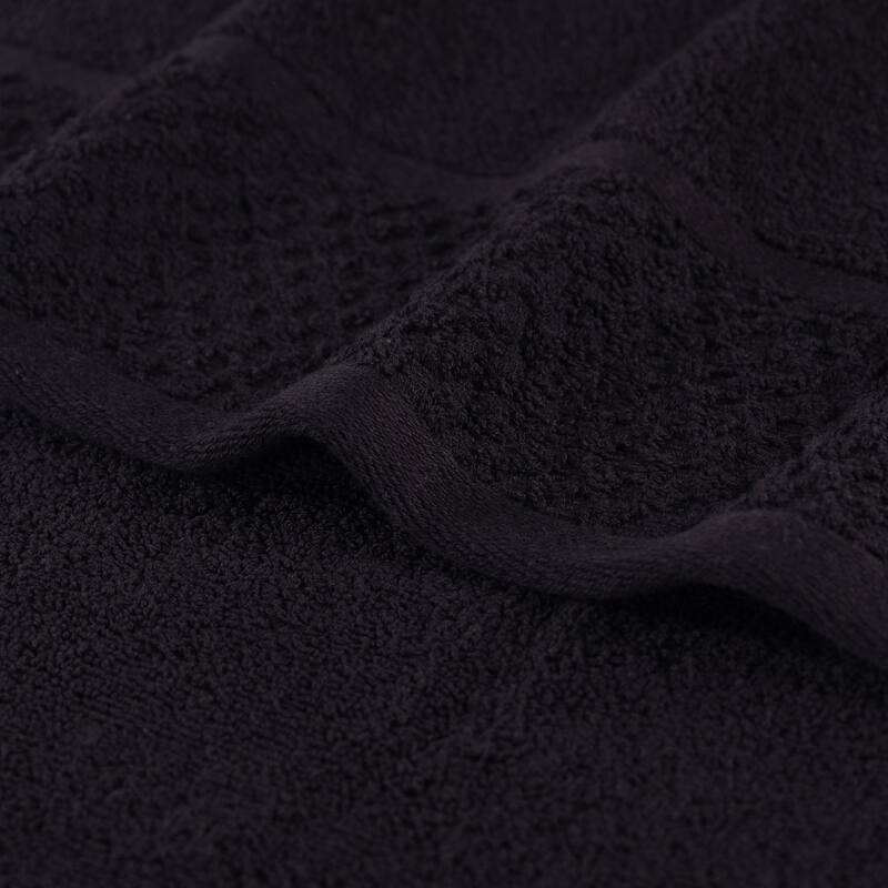 Superior Lodie Cotton Plush Absorbent Jacquard Solid 3 Piece Towel Set