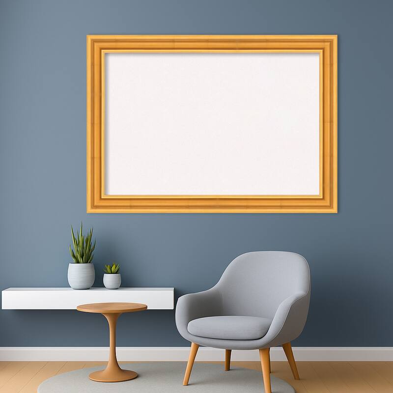 Sierra Gold Wood Framed Cork Board - Bulletin Board, Organization Board, Pin Board