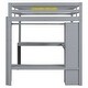 preview thumbnail 9 of 20, Gray Full Loft Bed with Desk, Wardrobe & Storage Shelves - Stylish & Functional