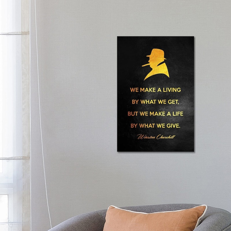 iCanvas "Winston Churchill Giving Quote" by Adrian Baldovino Canvas Print - 26x18x1.5