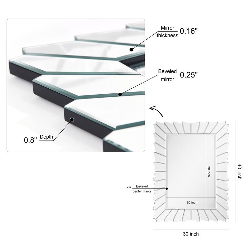 Traverse Moderno Beveled Wall Mirror, 30" x 40" - 30 x 40
