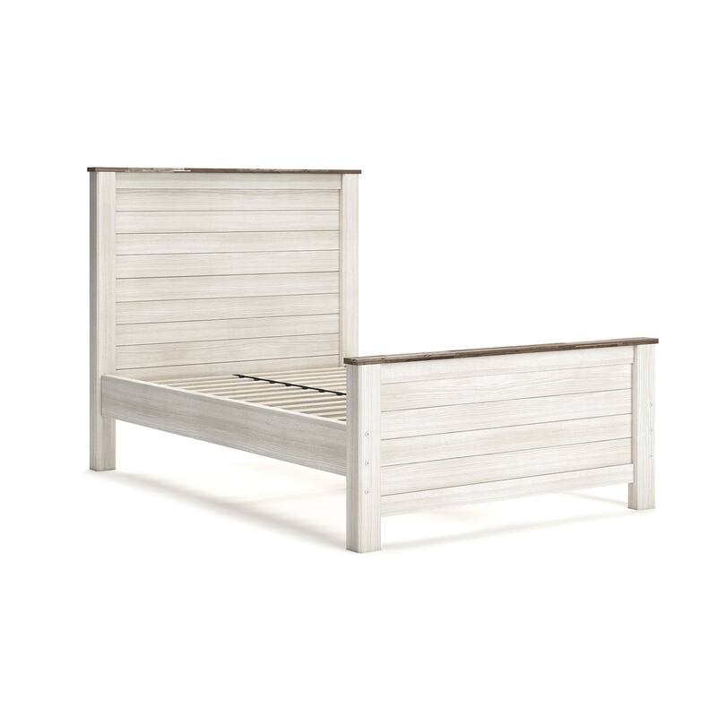 Signature Design By Ashley Willowton Whitewashed Woodgrain Full Panel Bed