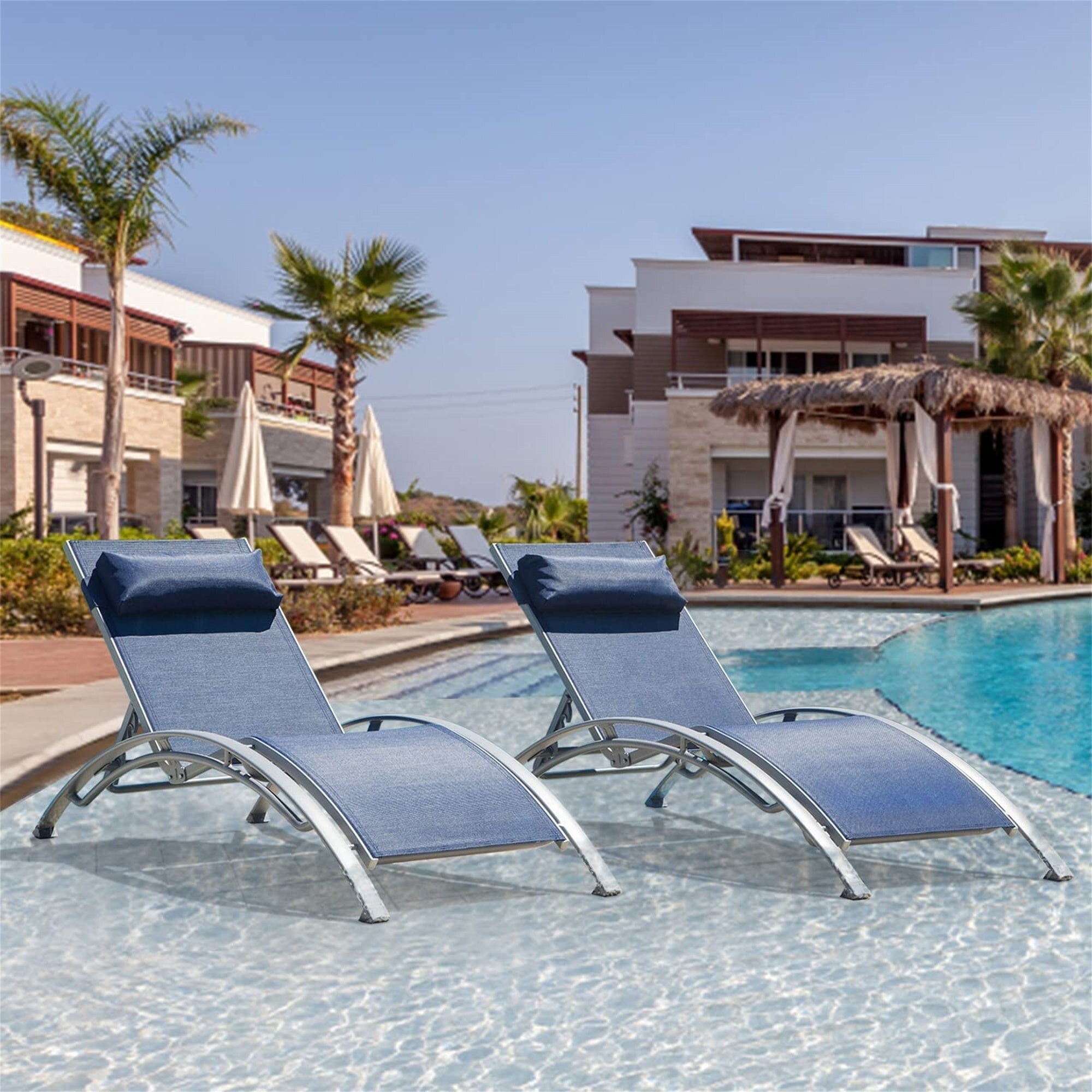 Aluminium pool store loungers