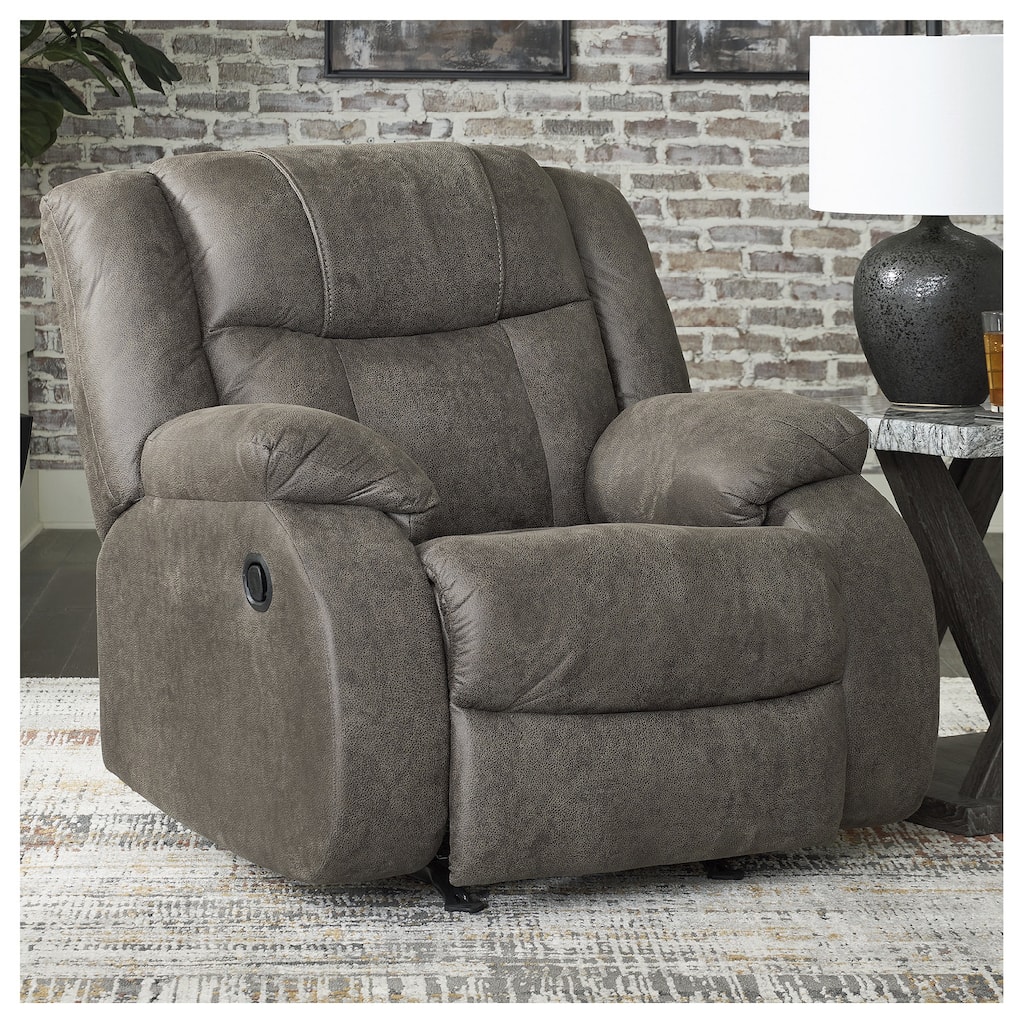 Signature Design by Ashley First Base Gunmetal Recliner
